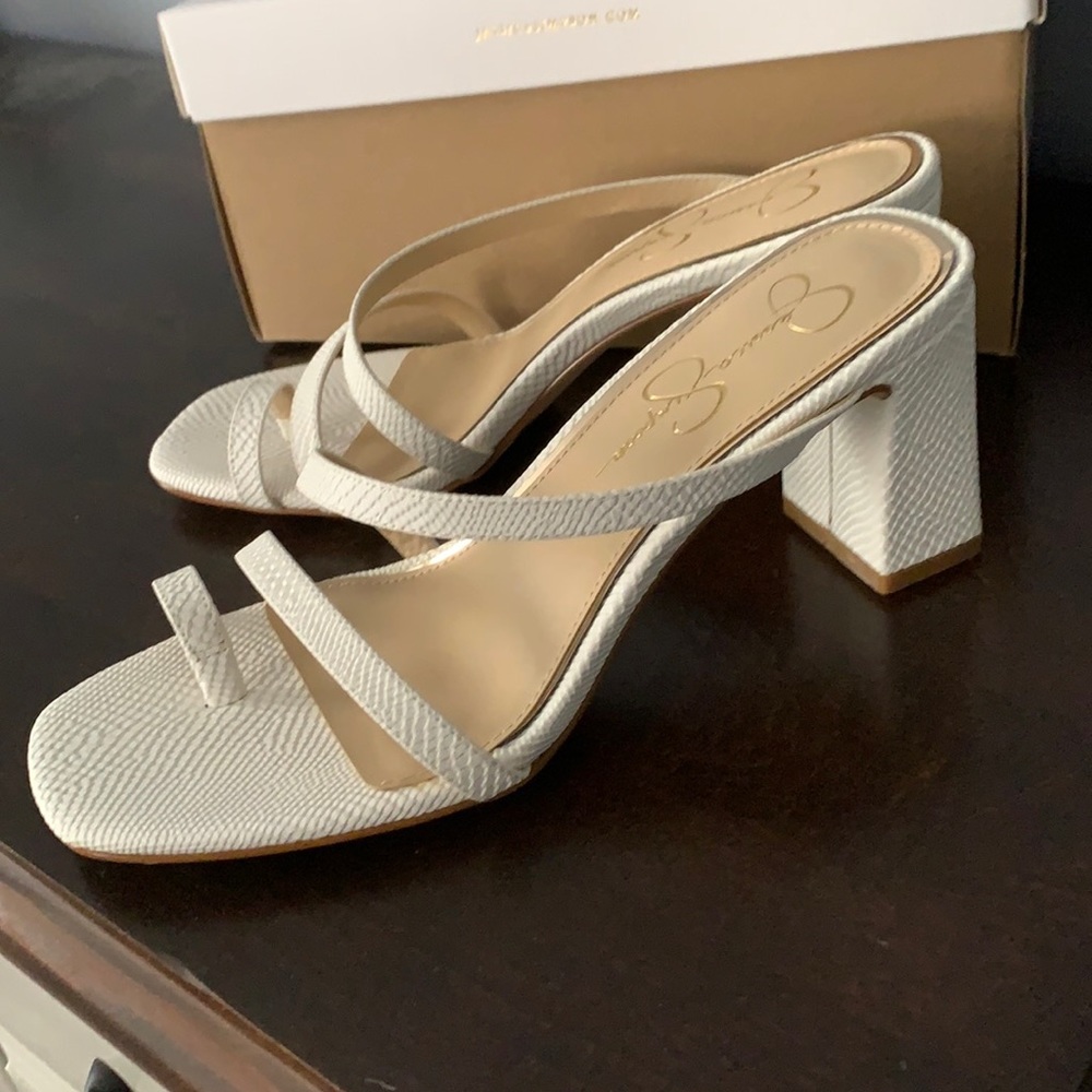 Never worn white heels